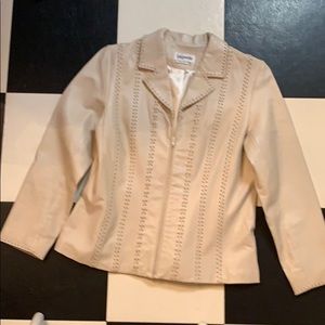 Bagatelle cream colored leather jacket